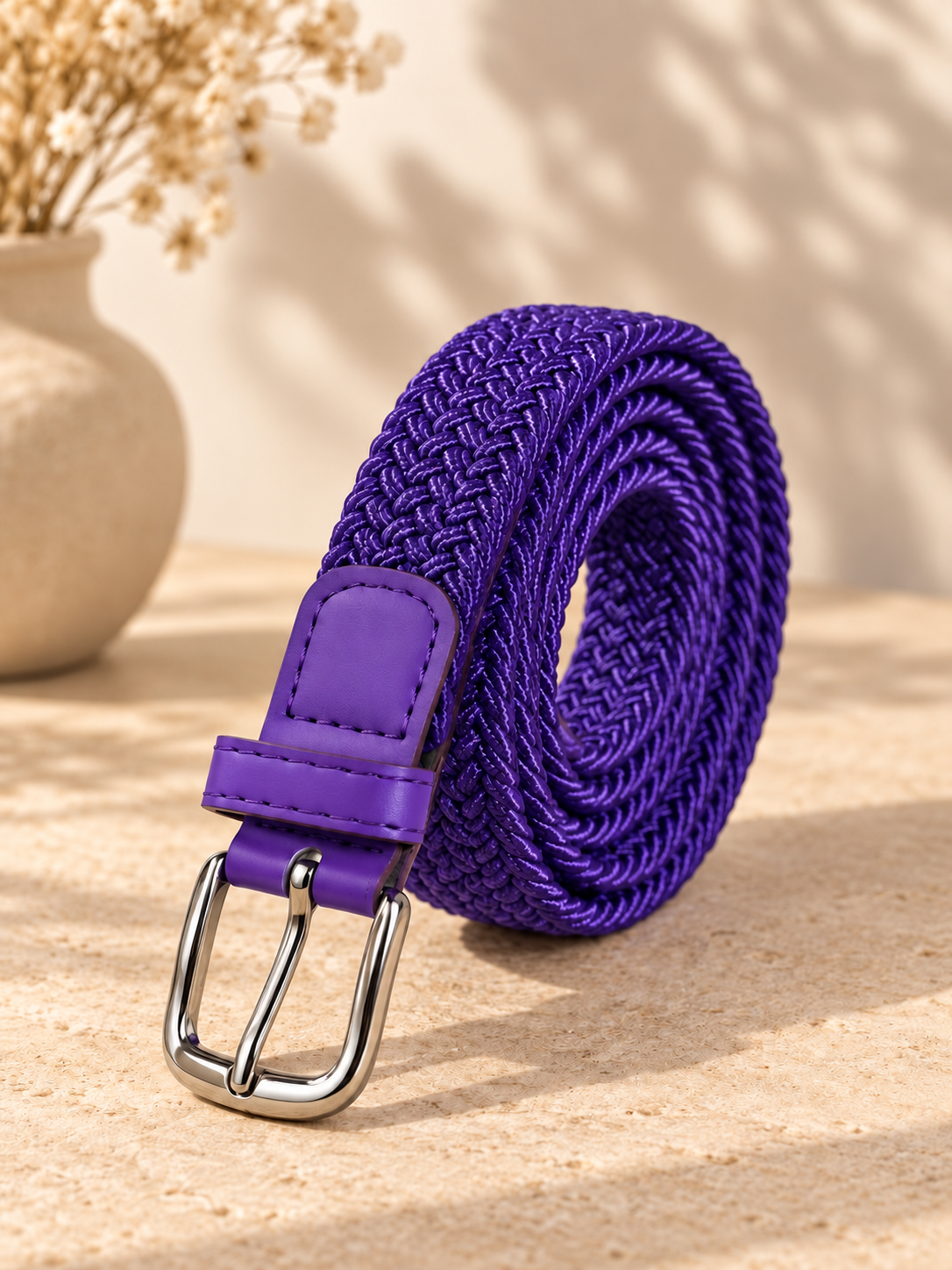 Ceinture tressée - violet