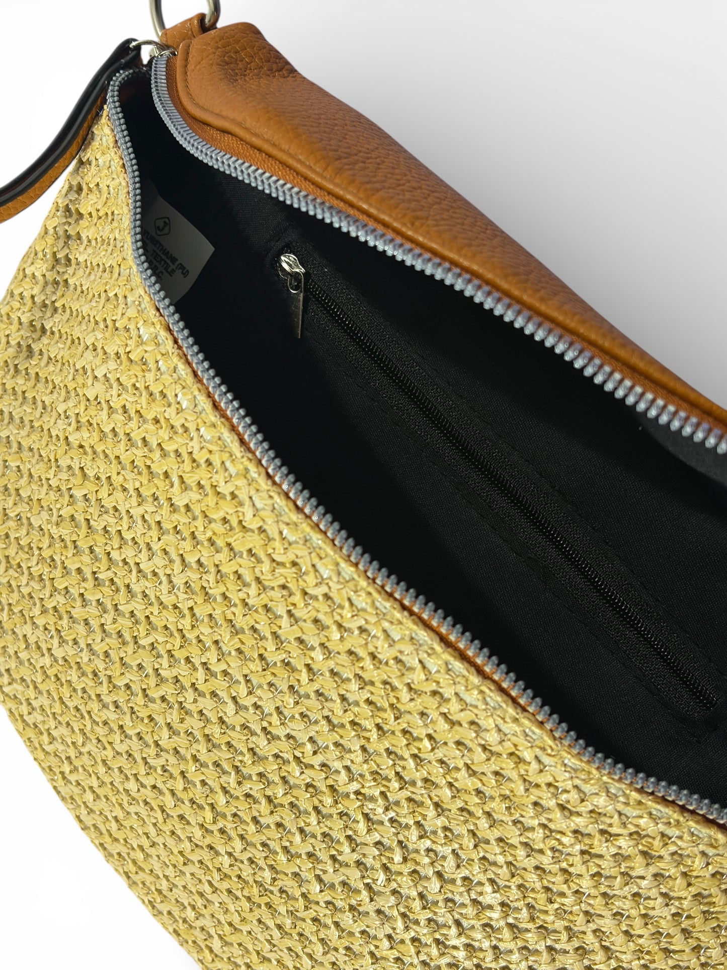 Grand sac banane - Marron - Bi-matière motif mat | A