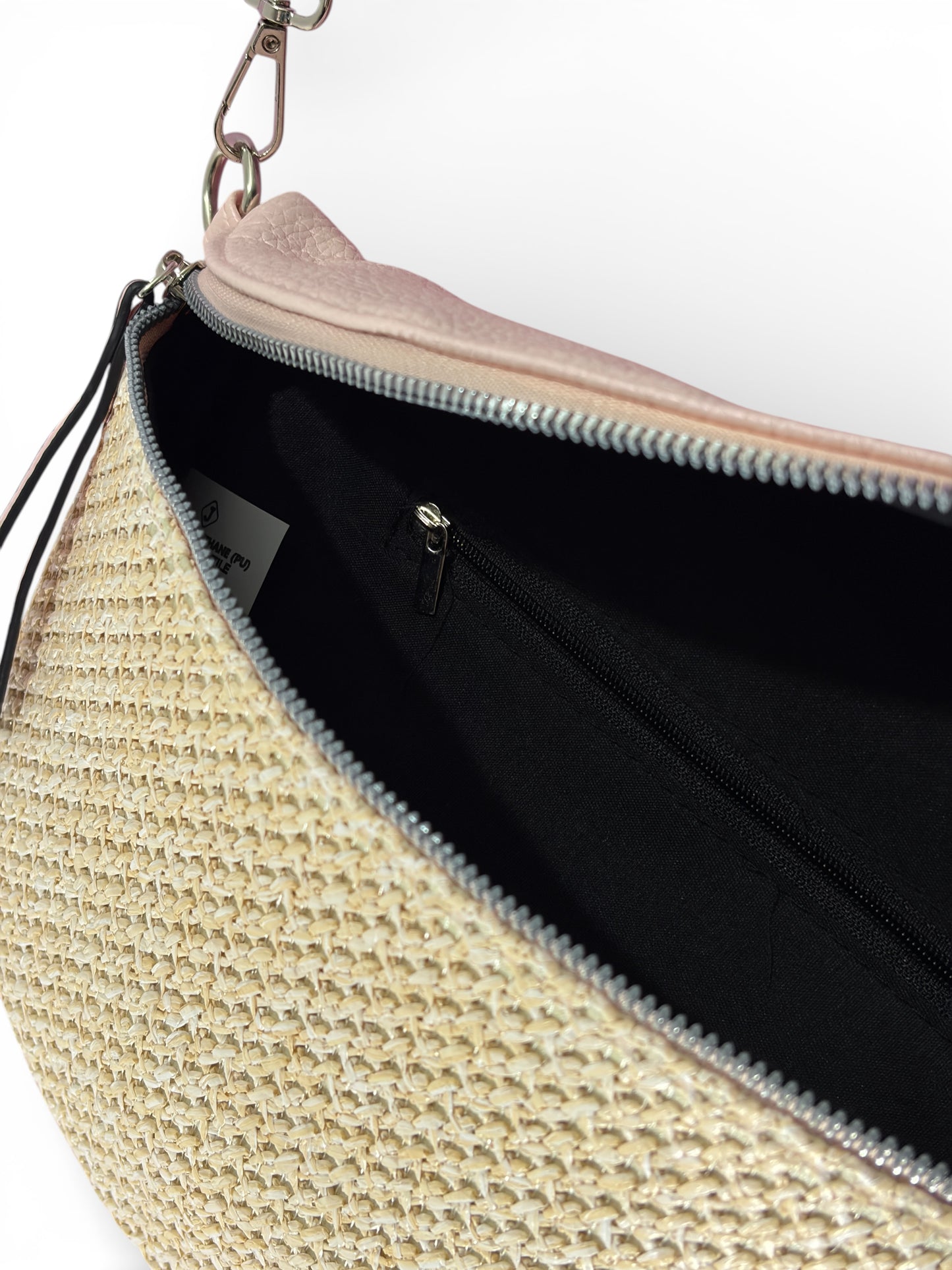 Grand sac banane - rose - Bi matière motif mat | A