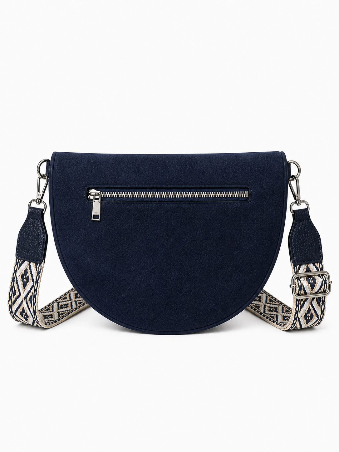 Sac banane femme daim bleu pétrole Bandoulière large - Porte-monnaie inclus