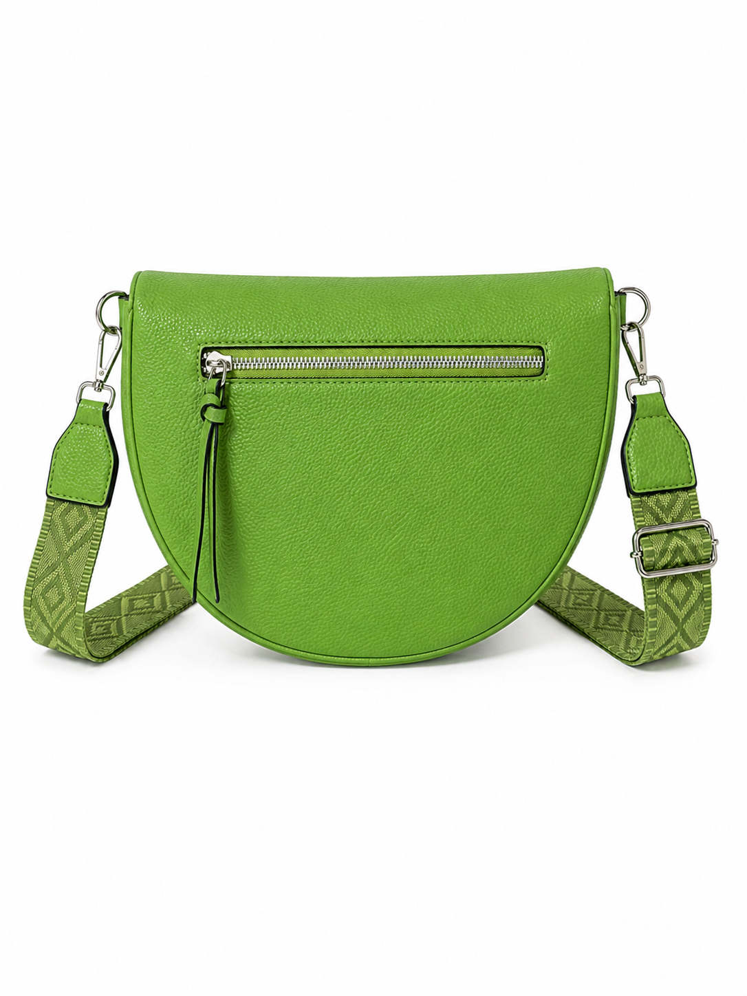 Sac banane femme cuir vert Bandoulière large - Porte-monnaie inclus