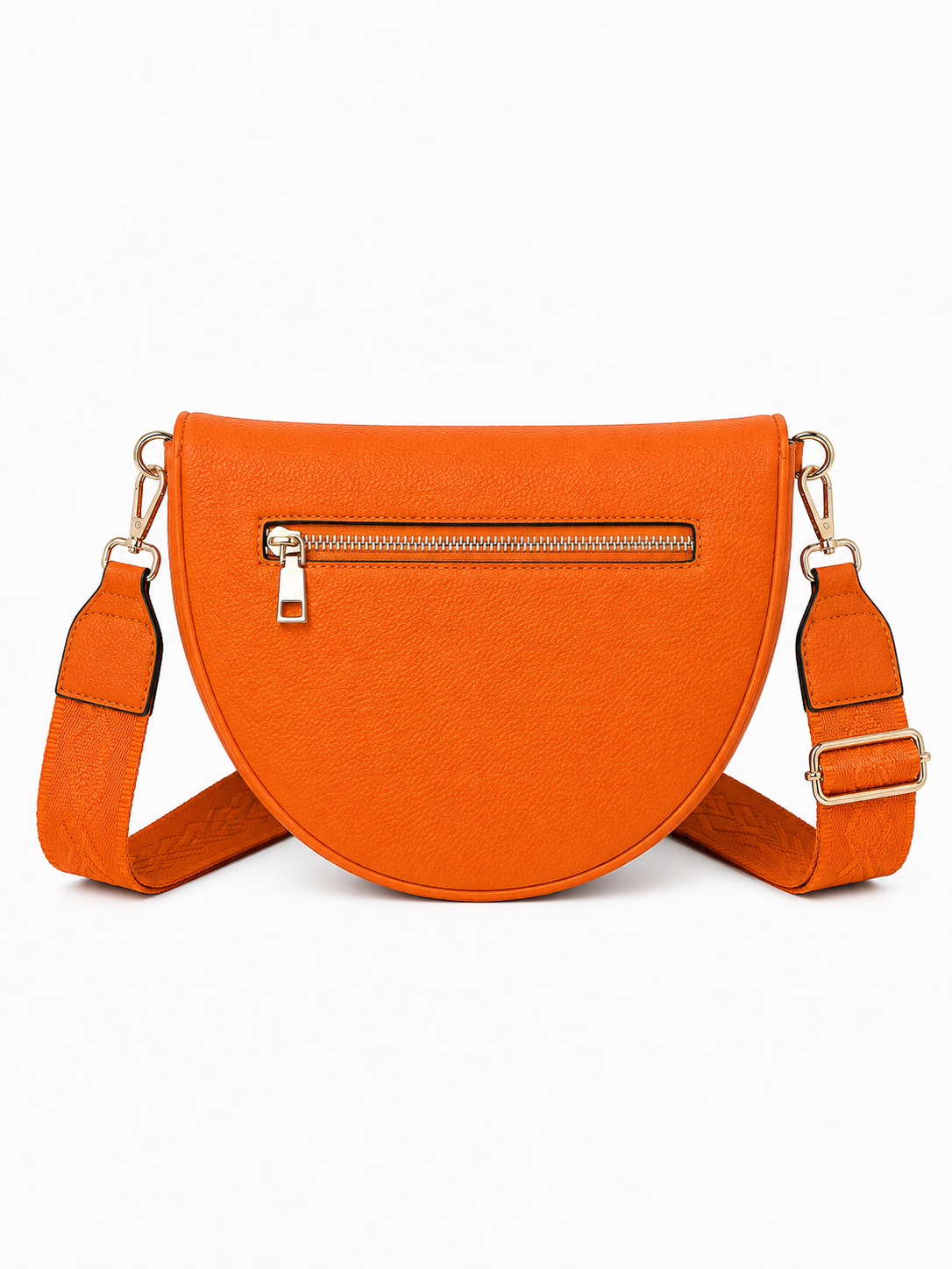 Sac banane femme cuir orange Bandoulière large - Porte-monnaie inclus