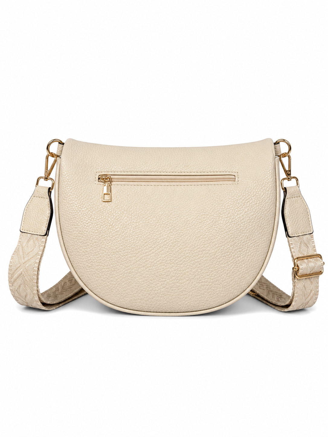 Sac banane femme crème effet paille Bandoulière large