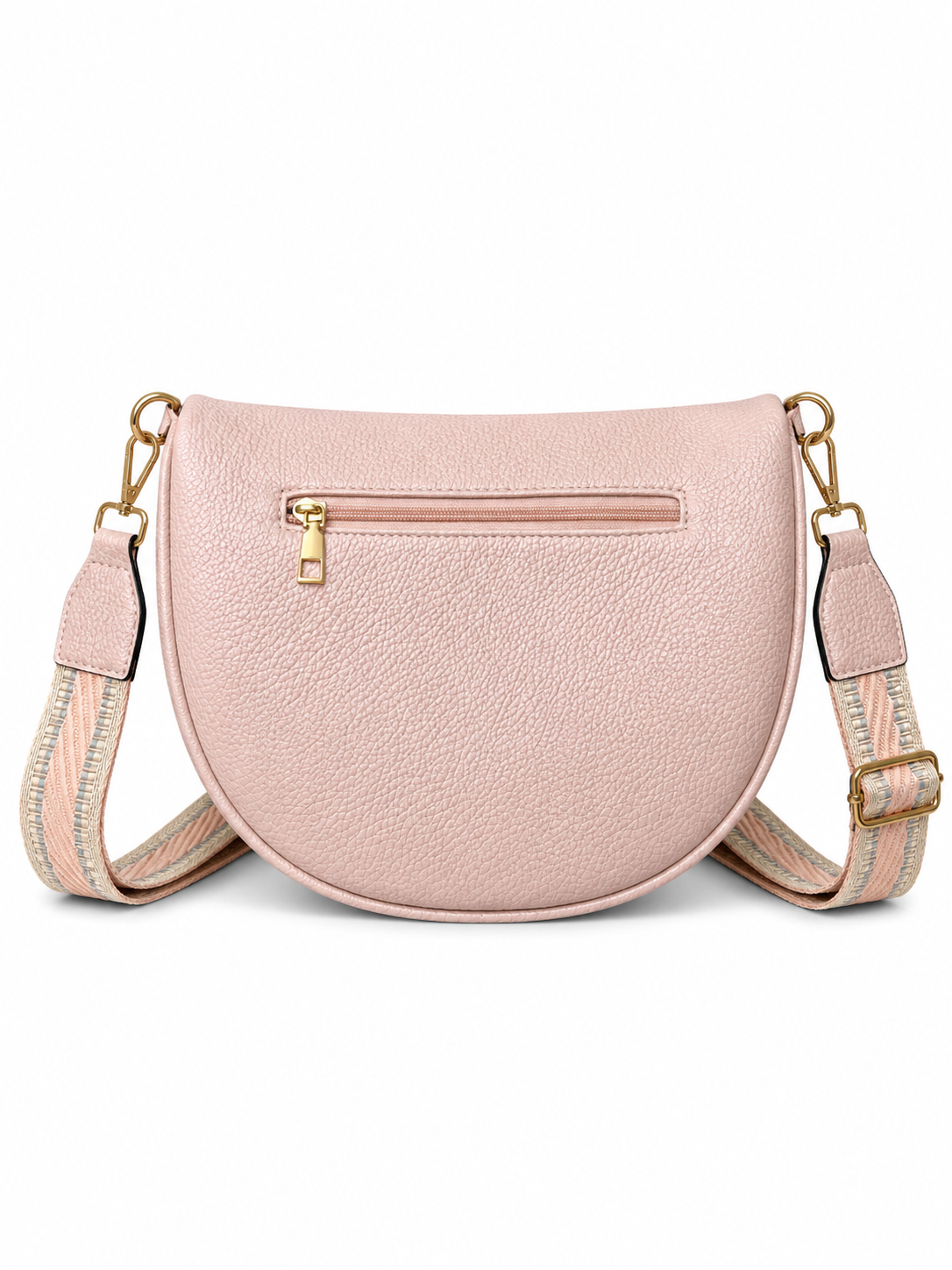Grand sac banane femme rose effet paille Bandoulière large