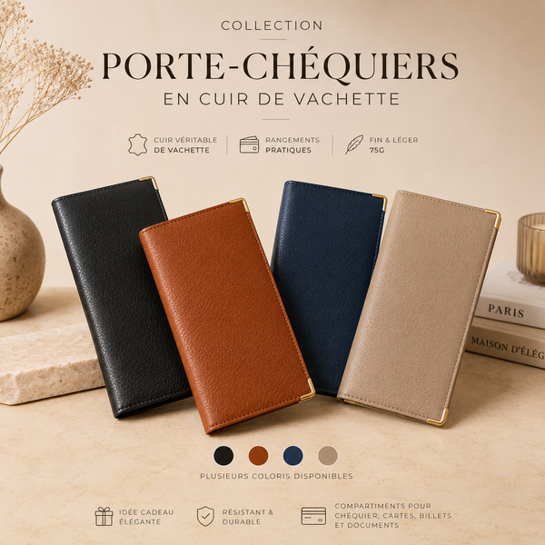 Porte-chéquiers en cuir de vachette