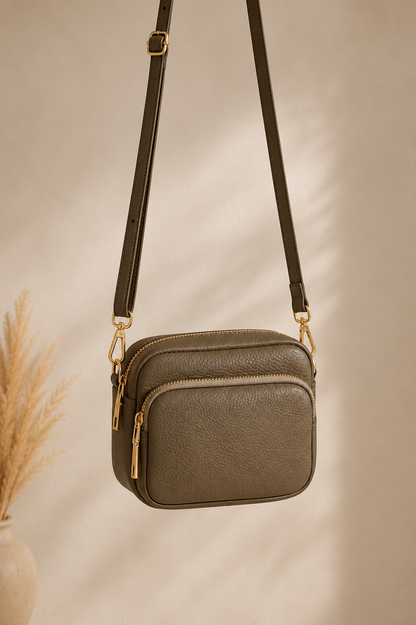 Petit sac bandoulière femme Cuir taupe