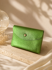 Porte-monnaie femme Cuir irisé vert