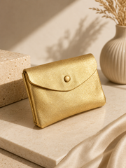 Porte-monnaie femme Cuir irisé doré