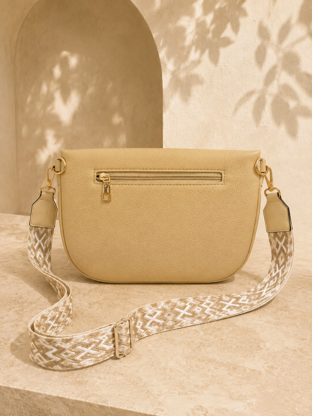 Sac banane femme XL raphia beige sable – Porte-monnaie assorti – Bandoulière interchangeable