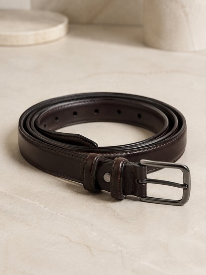 Ceinture femme en cuir marron châtaigne – Cuir de vachette – Taille ajustable