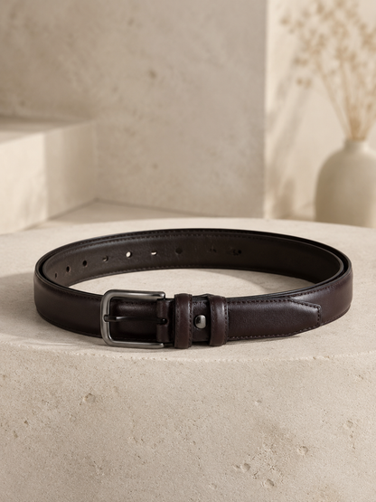 Ceinture femme en cuir marron châtaigne – Cuir de vachette – Taille ajustable