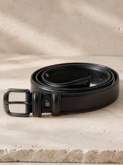 Ceinture femme en cuir noir – Cuir de vachette – Taille ajustable