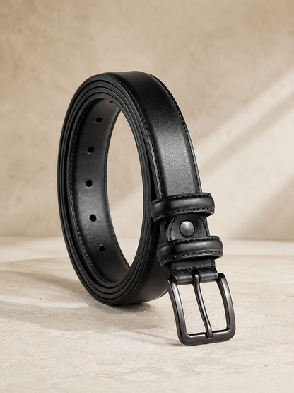 Ceinture femme en cuir noir – Cuir de vachette – Taille ajustable