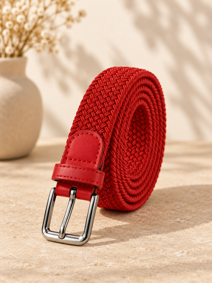 Ceinture tressée rouge
