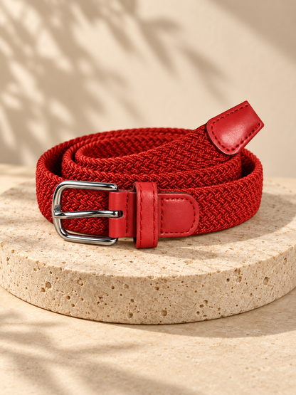 Ceinture tressée rouge
