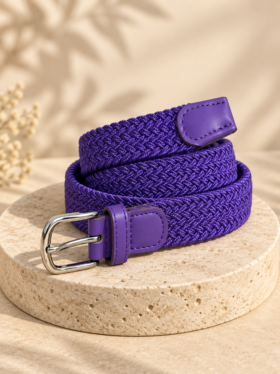 Ceinture tressée - violet