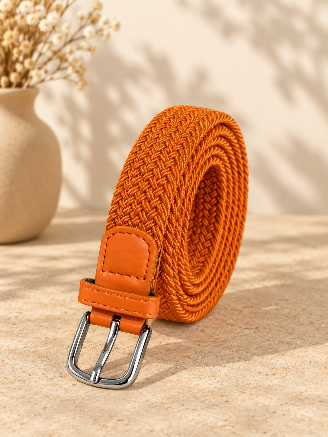 Ceinture tressée orange