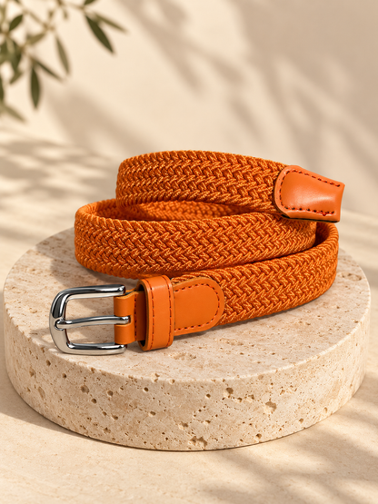 Ceinture tressée orange