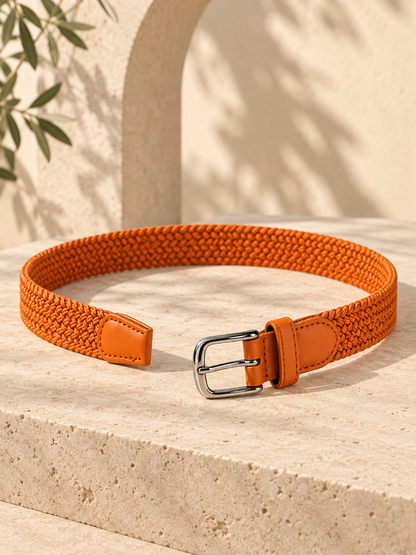 Ceinture tressée orange