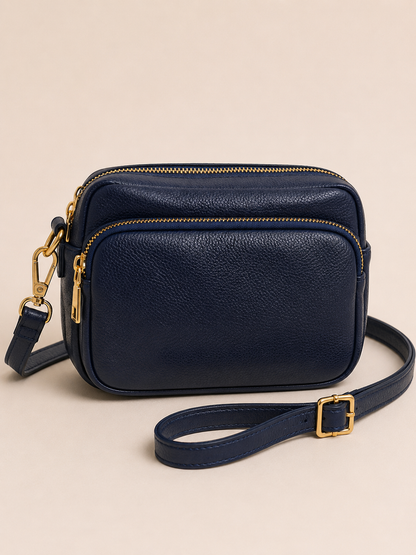 Sac bandoulière femme Cuir bleu marine