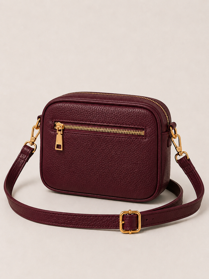 Sac bandoulière femme Cuir rouge bordeaux