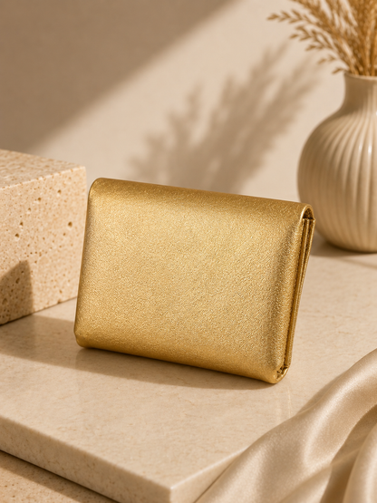 Porte-monnaie femme Cuir irisé doré