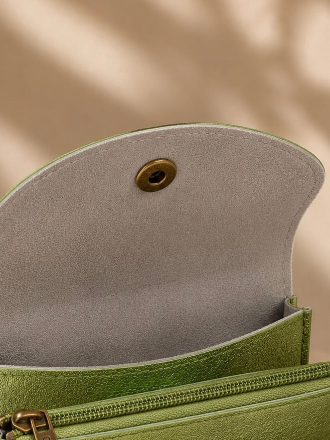 Porte-monnaie femme Cuir irisé vert