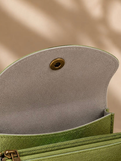 Porte-monnaie femme Cuir irisé vert