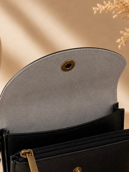Porte-monnaie femme Cuir irisé noir