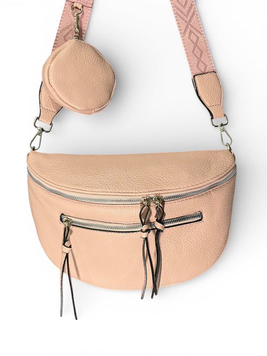 Grand sac banane - rose - cuir PU | A