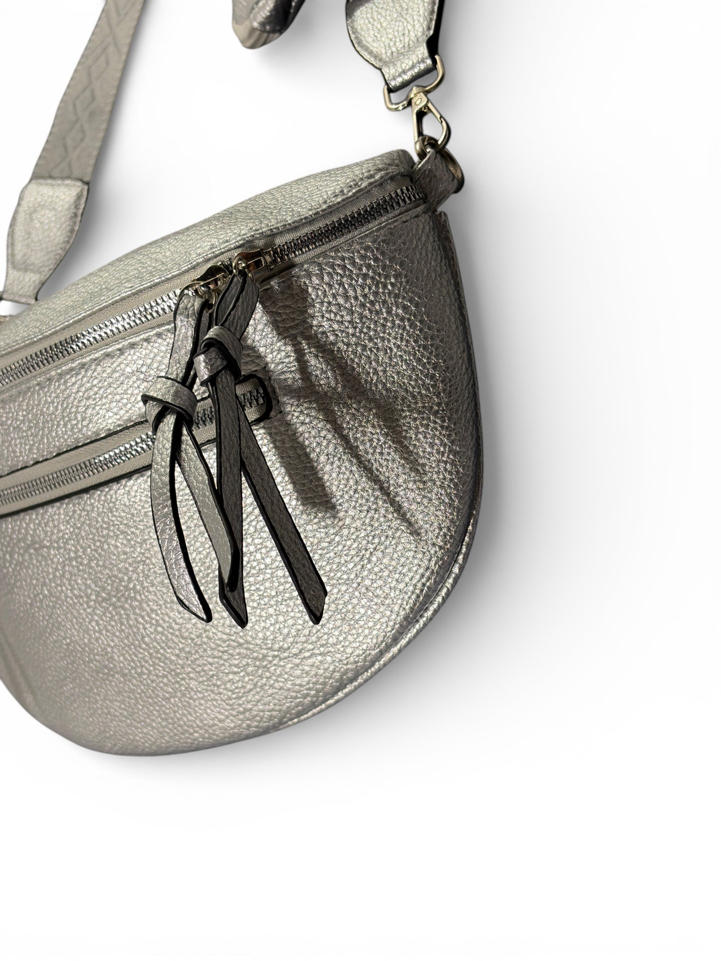 Grand sac banane - argenté - Cuir PU | A