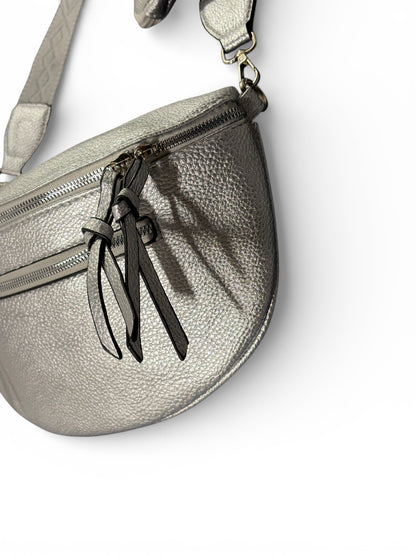 Grand sac banane - argenté - Cuir PU | A