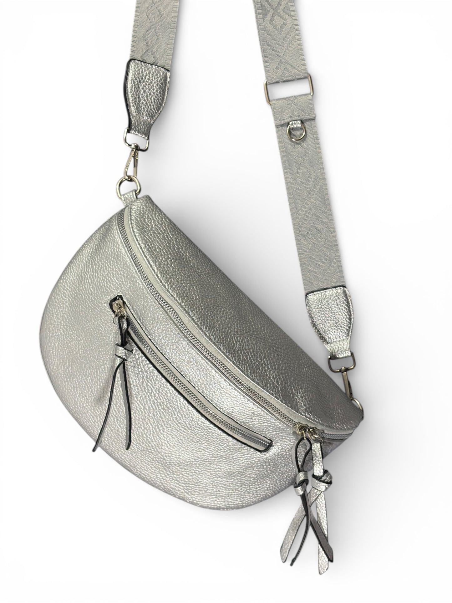 Grand sac banane - argenté - Cuir PU | A