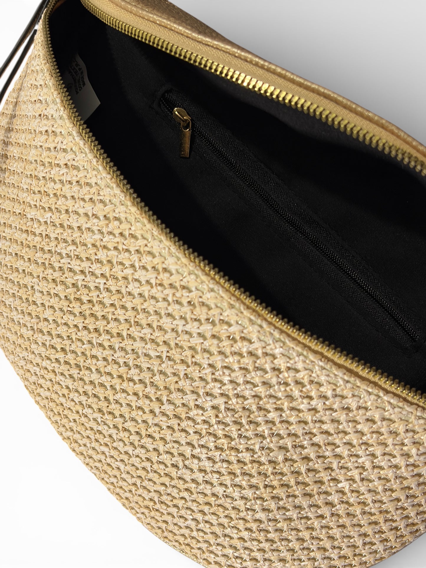 Grand sac banane - dorée - Bi-matière motif mat | A