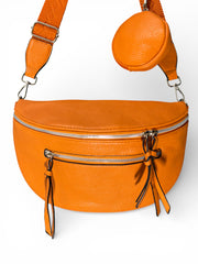 Grand sac banane - orange - Cuir PU| A