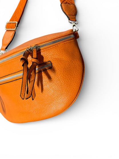 Grand sac banane - orange - Cuir PU | A