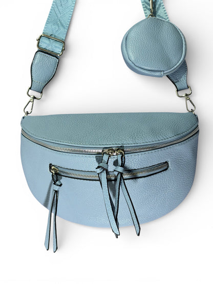 Grand sac banane - bleu ciel - Cuir PU | A