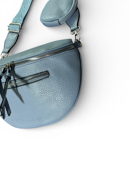 Grand sac banane - bleu ciel - Cuir PU | A