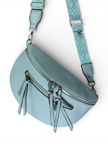 Grand sac banane - bleu ciel - Cuir PU | A