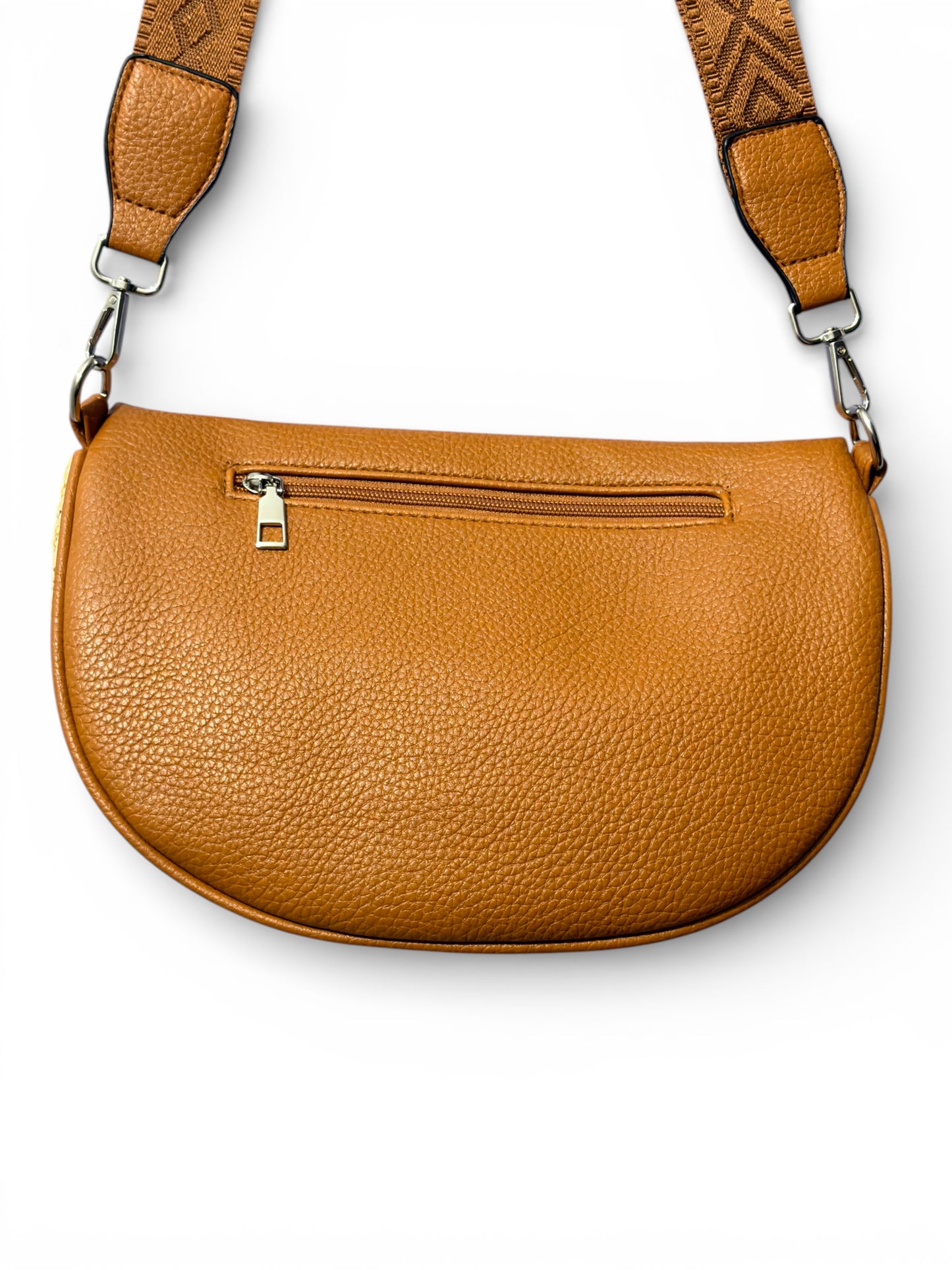 Grand sac banane - Marron - Bi-matière motif mat | A