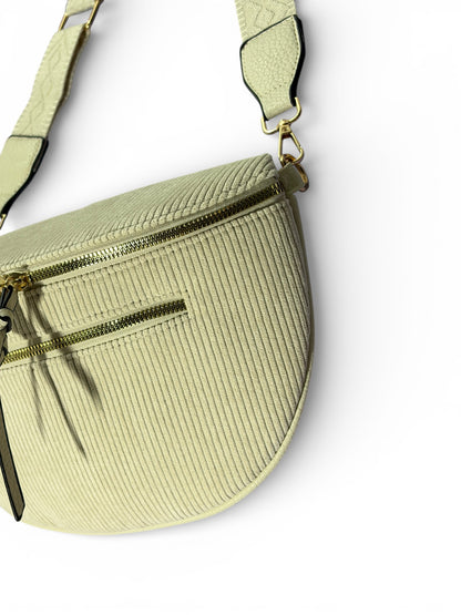 Grand sac banane - Crème - Velours | A