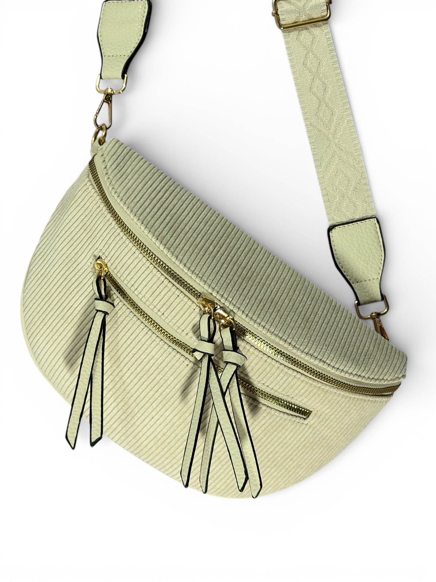 Grand sac banane - Crème - Velours | A