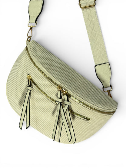 Grand sac banane - Crème - Velours | A