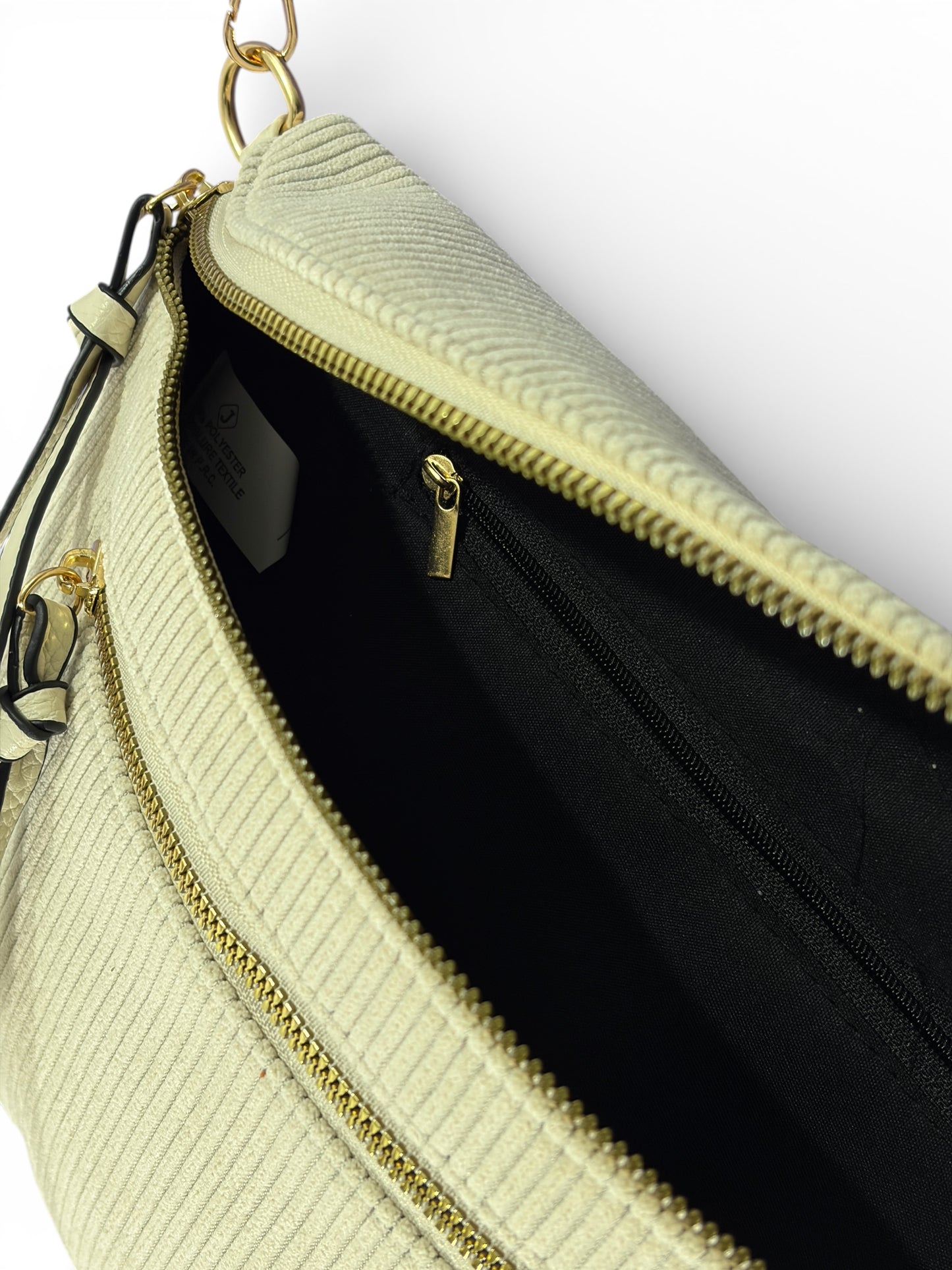 Grand sac banane - Crème - Velours | A