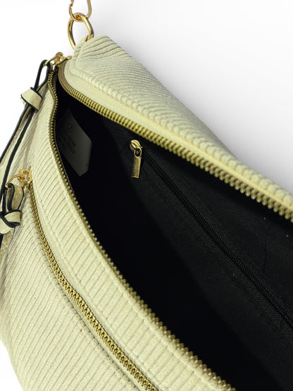 Grand sac banane - Crème - Velours | A