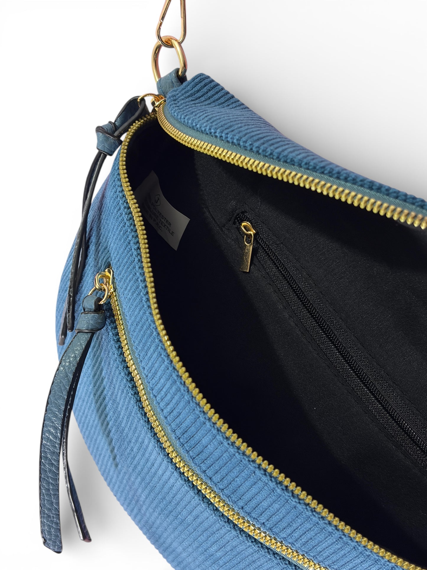 Grand sac banane - Bleu turquoise - Velours | A