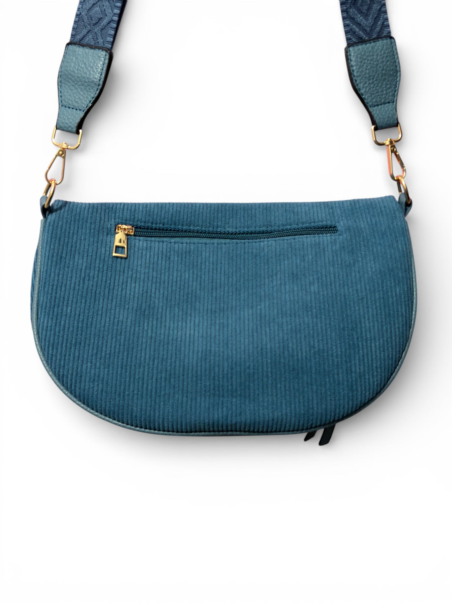 Grand sac banane - Bleu turquoise - Velours | A