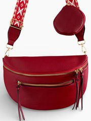 Grand sac banane - Rouge bordeaux - Cuir PU | B