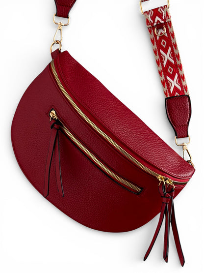 Grand sac banane - Rouge bordeaux - Cuir PU | B