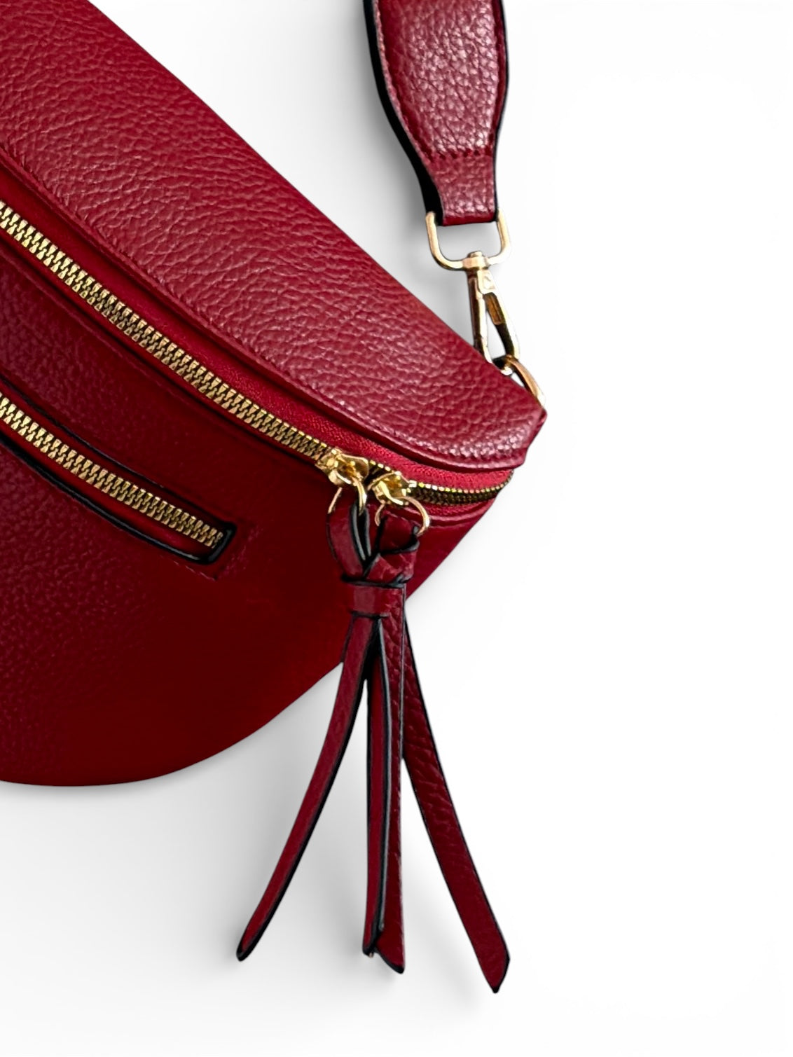 Grand sac banane - Rouge bordeaux - Cuir PU | B